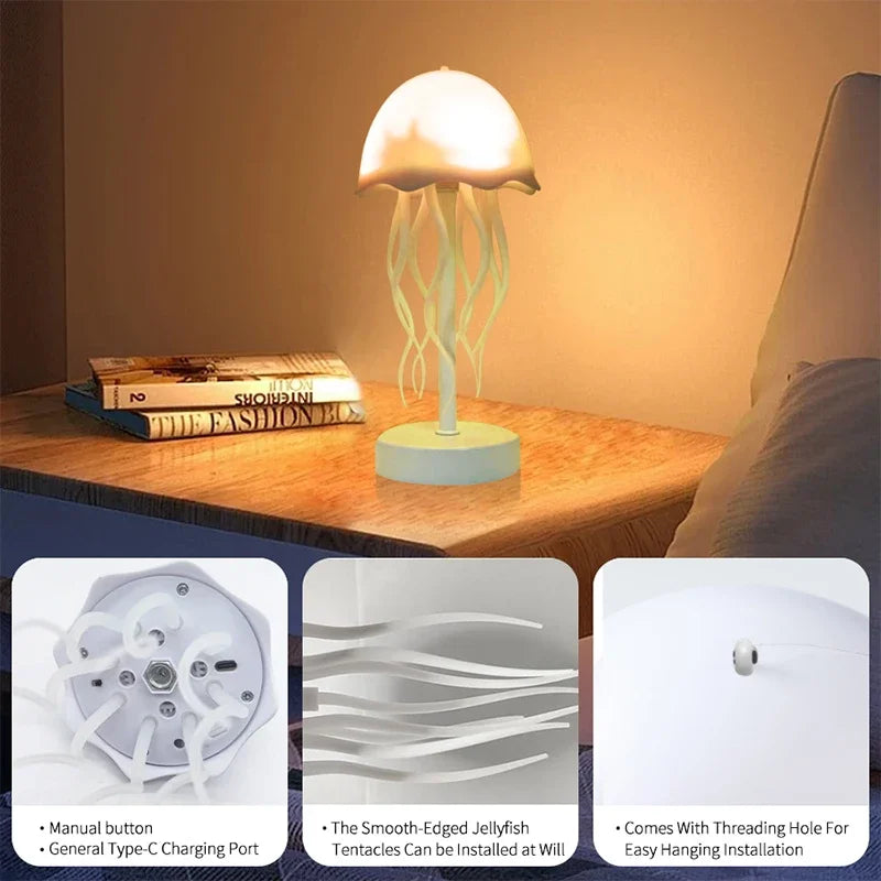 Cartoon Dancing Jellyfish Night Light RGB