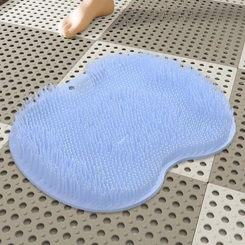 Scrubber Shower Massage Pad Silicone Shower Wall Mounted Back Massage Reusable Cleaning Brush Shower Feet Wash Mat Washer