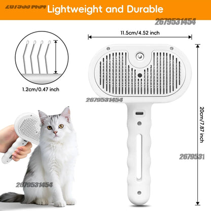 Pet Steam Grooming Brush | Premium Self-Cleaning Hair Remover for Cats & Dogs