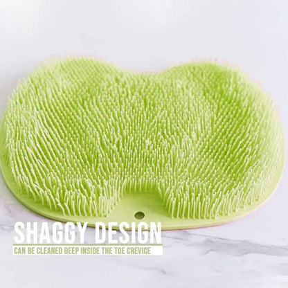 Scrubber Shower Massage Pad Silicone Shower Wall Mounted Back Massage Reusable Cleaning Brush Shower Feet Wash Mat Washer